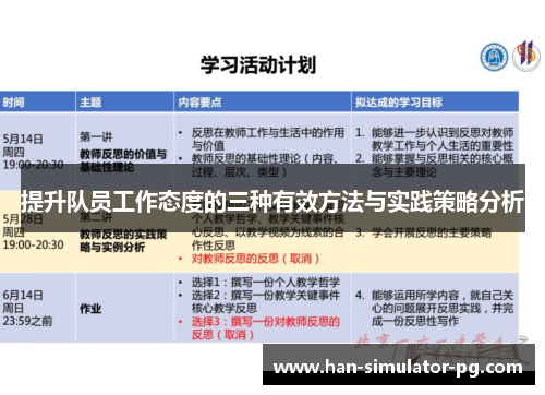 提升队员工作态度的三种有效方法与实践策略分析